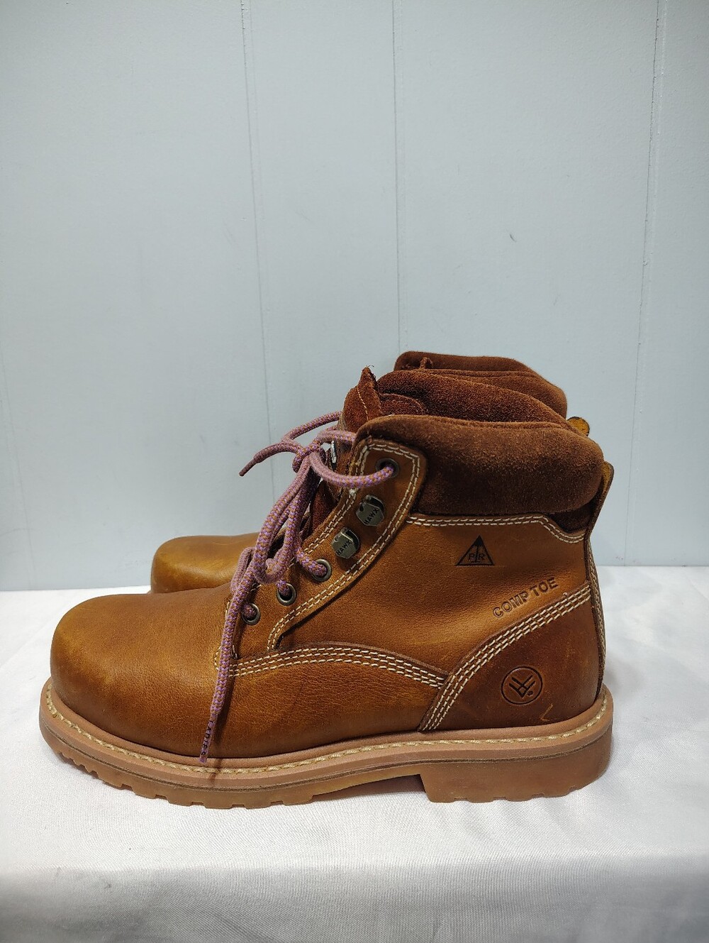 Hawx Trooper Safety Boots Wide Tan Pink Size 8.5C - Picture 3 of 7